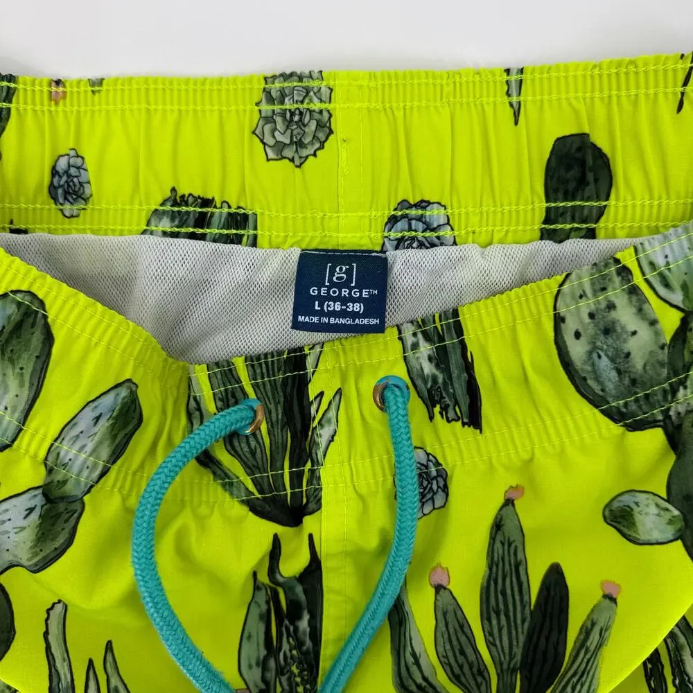 Lot of 3 Men's Size Large Swim Trunks Cactus Patriotic George Lined Drawstring